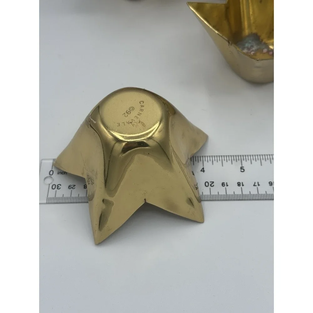 Lot Of 12 Vintage Carnevale '92 Brass Star Votive‎ Candle Holder Set